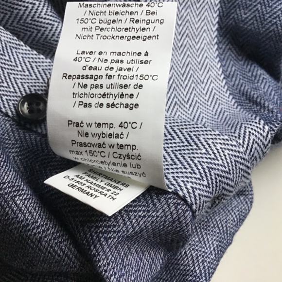 Emanuel Berg gray herringbone jersey cotton shirt Sz 18~46 made in Poland 🇵🇱 - Picture 10 of 10